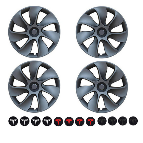 Hub Caps & Wheel Covers 4Pcs Wheel Cover Caps 19Inch Abs Gray Rim Hubcap For Tesla Model Y