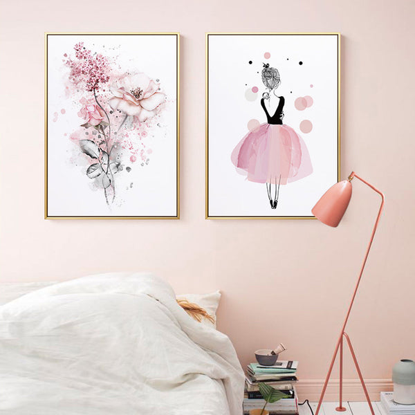 Posters & Prints Wall Art 60Cmx90cm Dancing Ballerina In Paris 2 Sets Gold Frame Canvas