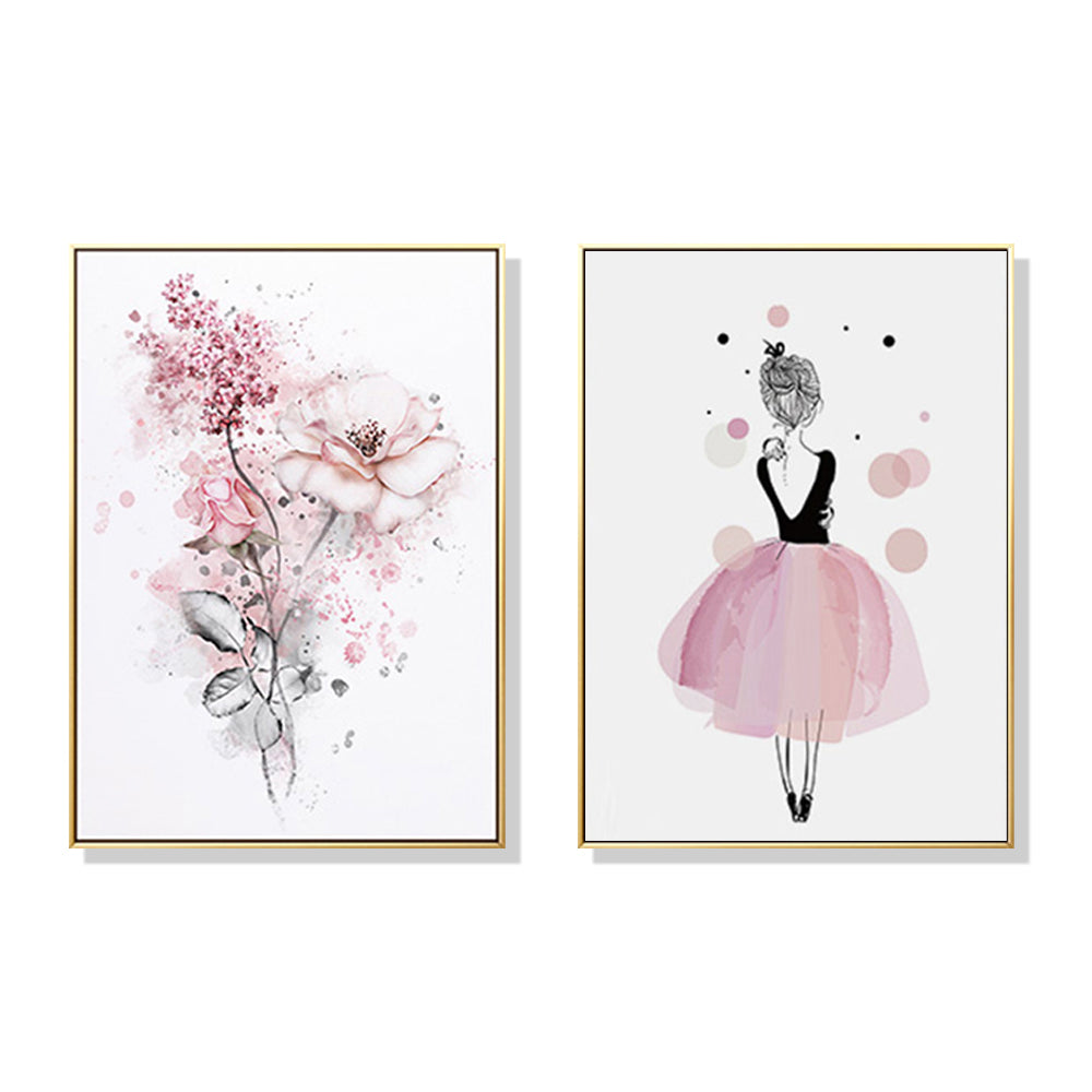 Posters & Prints Wall Art 70Cmx100cm Dancing Ballerina In Paris 2 Sets Gold Frame Canvas