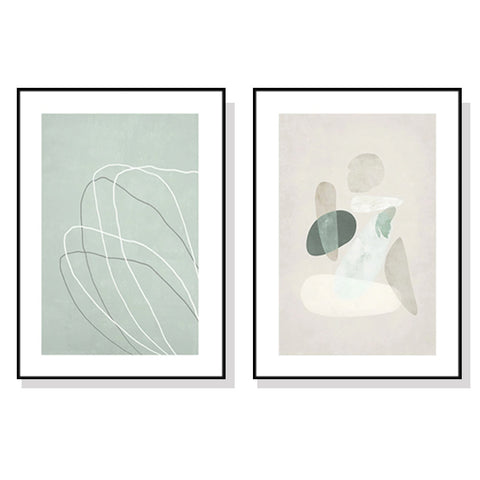 Posters & Prints Wall Art 60Cmx90cm Abstract Body And Lines 2 Sets Black Frame Canvas