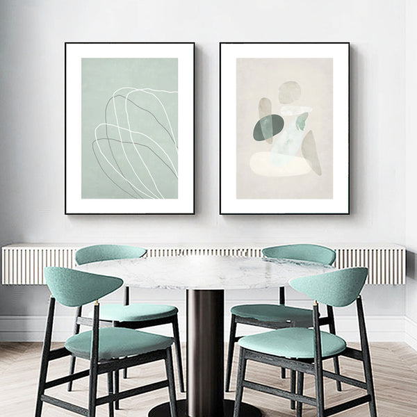 Posters & Prints Wall Art 60Cmx90cm Abstract Body And Lines 2 Sets Black Frame Canvas