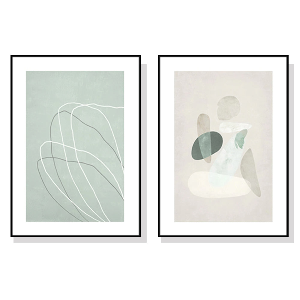 Posters & Prints Wall Art 70Cmx100cm Abstract Body And Lines 2 Sets Black Frame Canvas