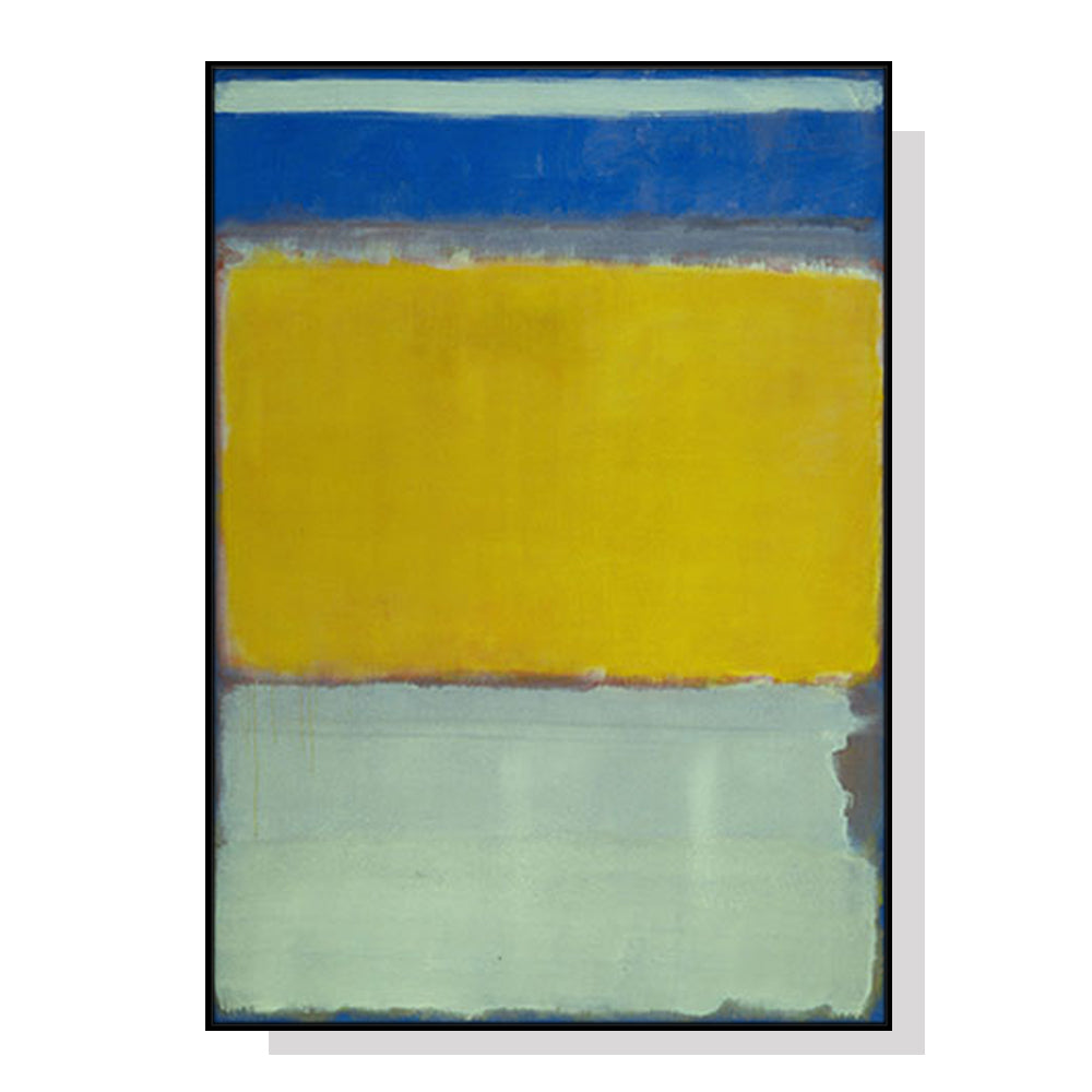 Posters & Prints Wall Art 70Cmx100cm Blue Yellow Green By Mark Rothko Black Frame Canvas