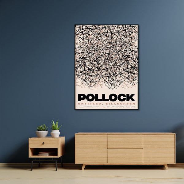 Posters & Prints Wall Art 70Cmx100cm Jackson Pollock Exhibition Ii Black Frame Canvas