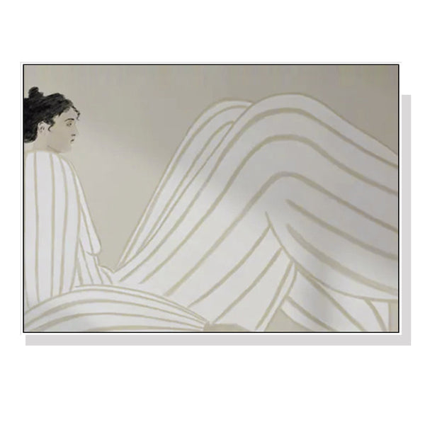 Posters & Prints Wall Art 60Cmx90cm Abstract Lady White Frame Canvas