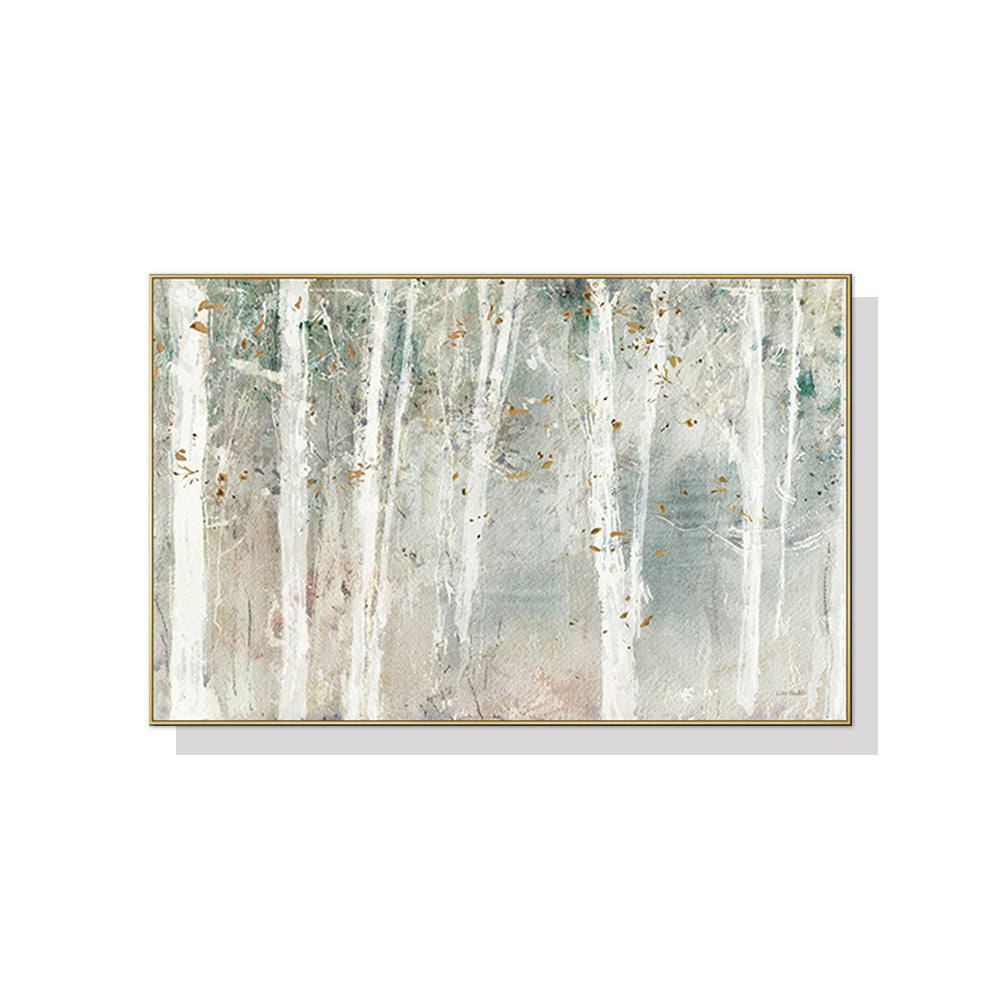 Posters & Prints Wall Art 70Cmx100cm Forest Hang Painting Style Gold Frame Canvas