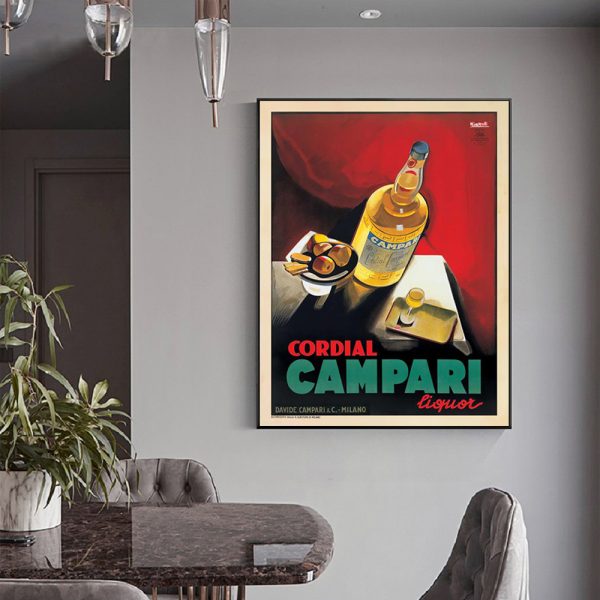 Wall Art 70Cmx100cm Cordial Campari Liquor Black Frame Canvas