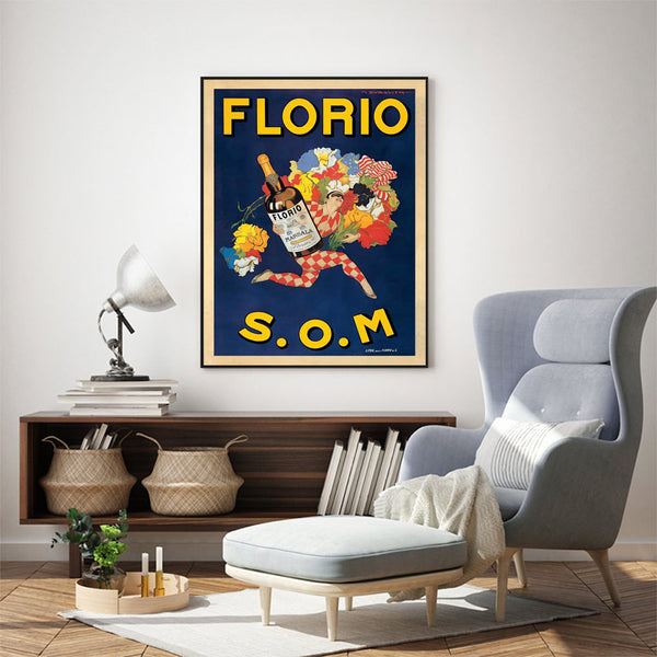 Posters & Prints Wall Art 70Cmx100cm Florio S.O.M Black Frame Canvas