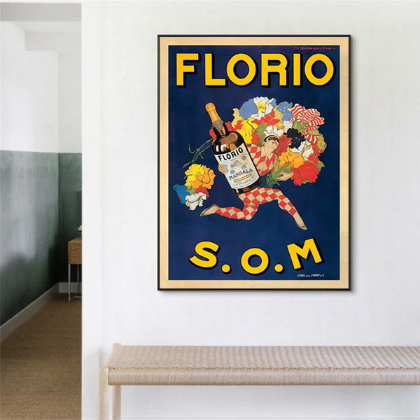 Wall Art 80Cmx120cm Florio S.O.M Black Frame Canvas