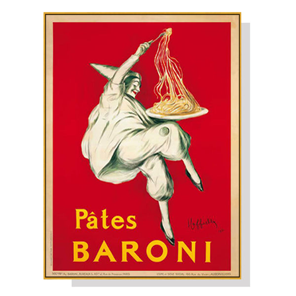 Wall Art 50Cmx70cm Pates Baroni Pasta Gold Frame Canvas