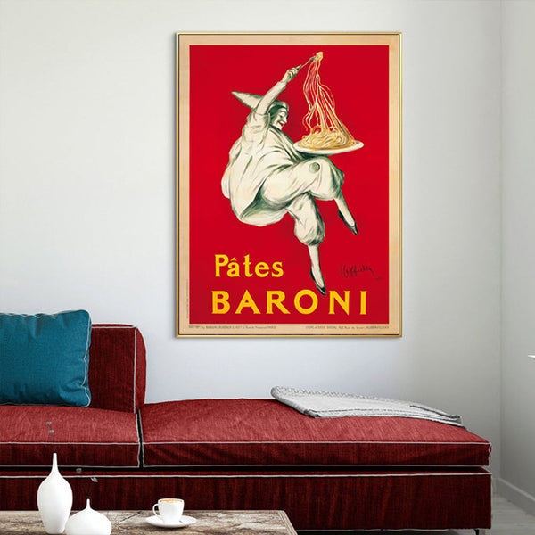 Wall Art 80Cmx120cm Pates Baroni Pasta Gold Frame Canvas