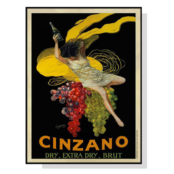 Wall Art 70Cmx100cm Cinzano Black Frame Canvas