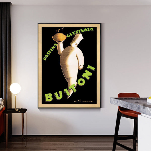 Posters & Prints Wall Art 60Cmx90cm Buitoni Black Frame Canvas