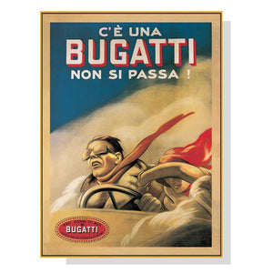 Wall Art 80Cmx120cm Bugatti Gold Frame Canvas