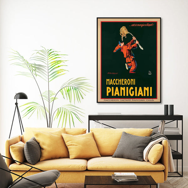 Posters & Prints Wall Art 60Cmx90cm Maccheroni Pianiciani Black Frame Canvas