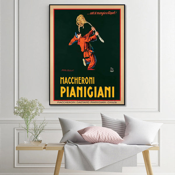 Posters & Prints Wall Art 60Cmx90cm Maccheroni Pianiciani Black Frame Canvas