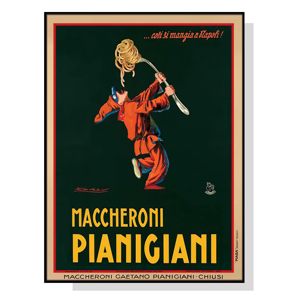 Posters & Prints Wall Art 70Cmx100cm Maccheroni Pianiciani Black Frame Canvas