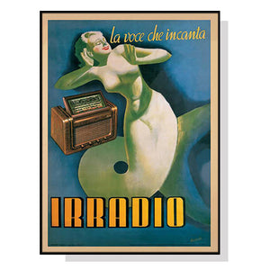 Posters & Prints Wall Art 60Cmx90cm Irradio Cinzano Black Frame Canvas