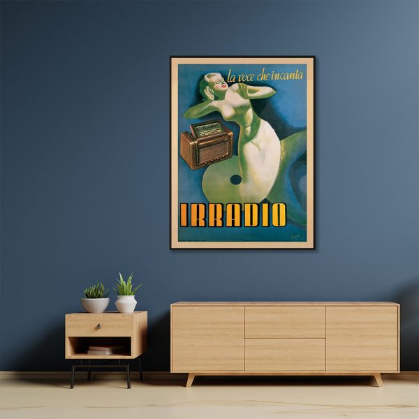 Posters & Prints Wall Art 60Cmx90cm Irradio Cinzano Black Frame Canvas