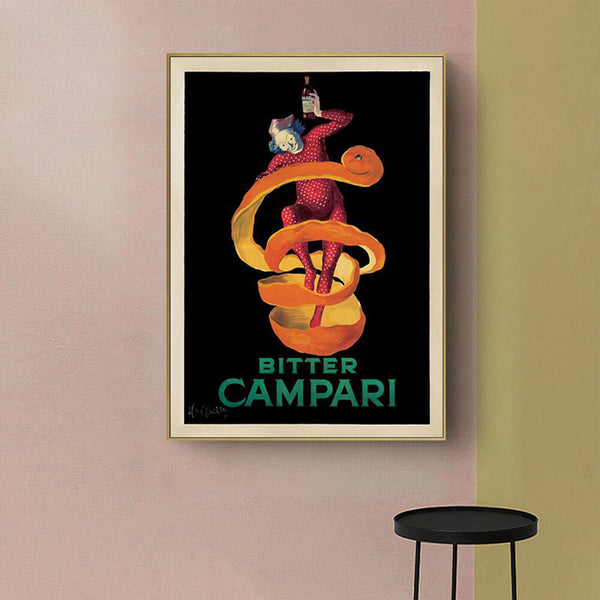 Posters & Prints Wall Art 60Cmx90cm Bitter Campari Gold Frame Canvas