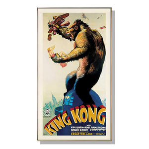 Posters & Prints Wall Art 60Cmx120cm King Kong 1933 Gold Frame Canvas