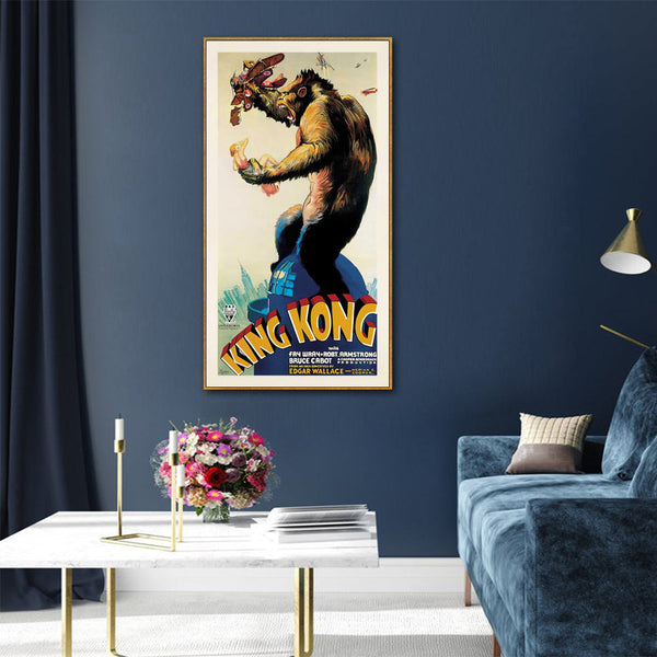 Posters & Prints Wall Art 60Cmx120cm King Kong 1933 Gold Frame Canvas