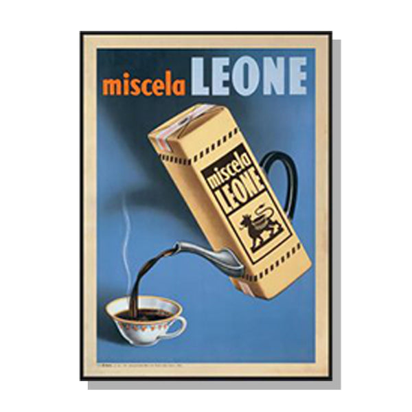 Posters & Prints Wall Art 60Cmx90cm Miscela Leone, 1950 Black Frame Canvas