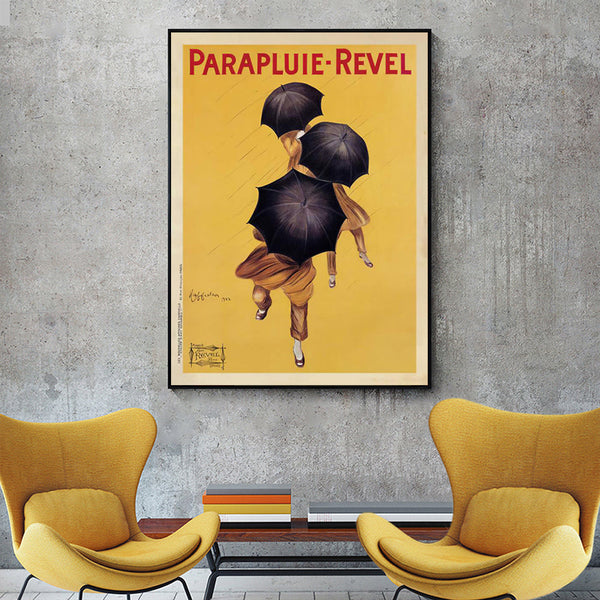 Posters & Prints Wall Art 60Cmx90cm Parapluie Revel Black Frame Canvas