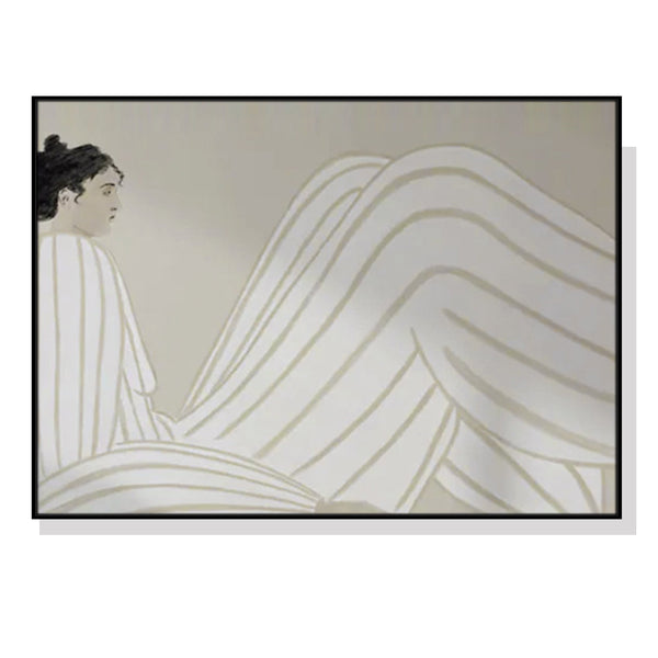 Posters & Prints Wall Art 60Cmx90cm Abstract Lady Black Frame Canvas