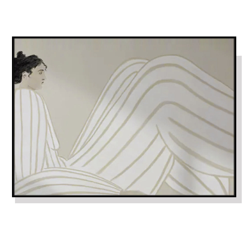 Posters & Prints Wall Art 70Cmx100cm Abstract Lady Black Frame Canvas