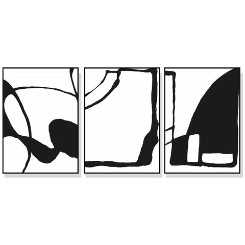 Wall Art 60Cmx90cm Black And White 3 Sets Frame Canvas