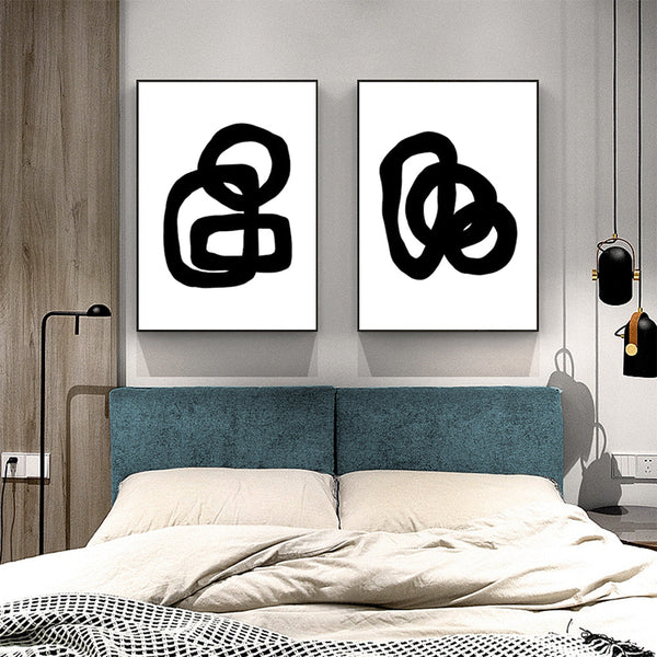 Wall Art 80Cmx120cm Black And White Sets Frame Canvas