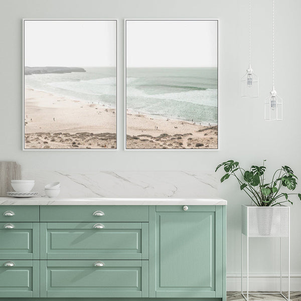 Posters & Prints Wall Art 70Cmx100cm Coastal Prints 2 Sets White Frame Canvas