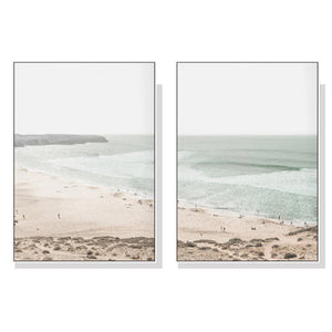 Wall Art 80Cmx120cm Coastal Prints Sets White Frame Canvas