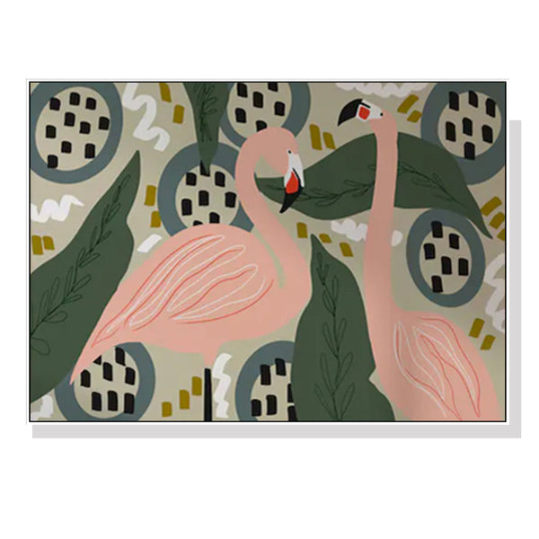 Posters & Prints Wall Art 90Cmx135cm Flamingo White Frame Canvas