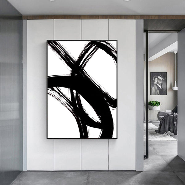 Wall Art 90Cmx135cm Minimalist Black Artwork Frame Canvas