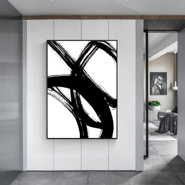 Posters & Prints Wall Art 90Cmx135cm Minimalist Black Artwork Frame Canvas