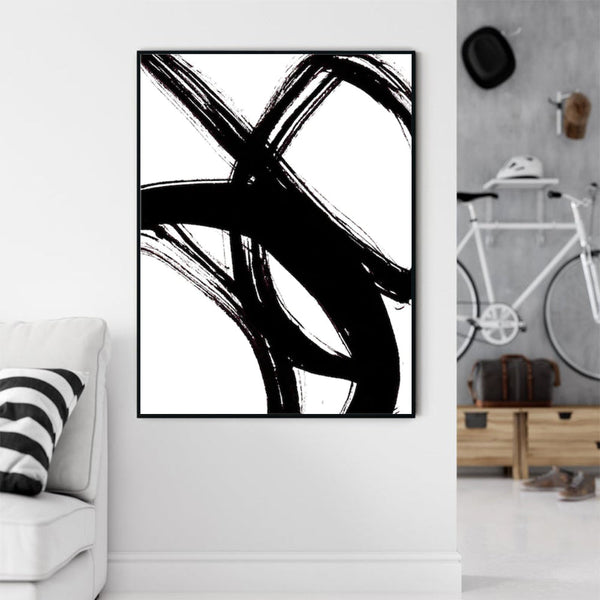 Posters & Prints Wall Art 90Cmx135cm Minimalist Black Artwork Frame Canvas