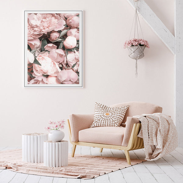 Posters & Prints Wall Art 90Cmx135cm Peony White Frame Canvas