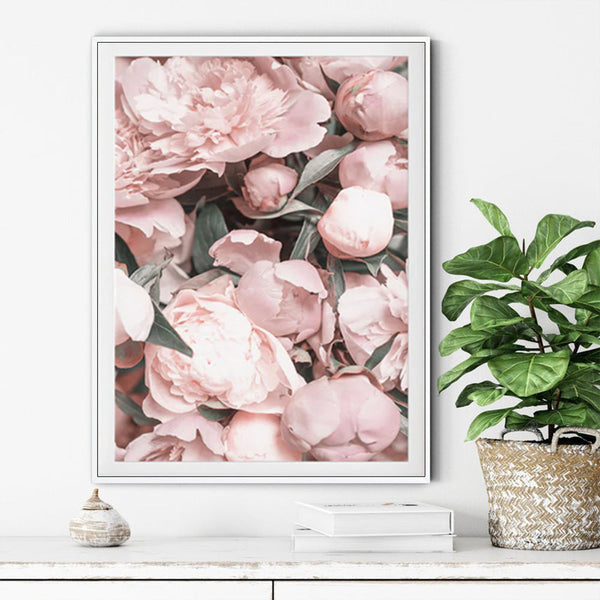 Posters & Prints Wall Art 90Cmx135cm Peony White Frame Canvas