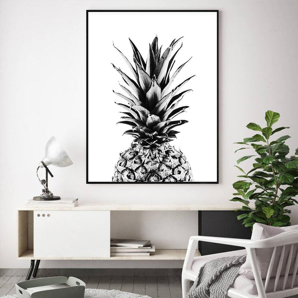 Posters & Prints Wall Art 40Cmx60cm Pineapple Black Frame Canvas