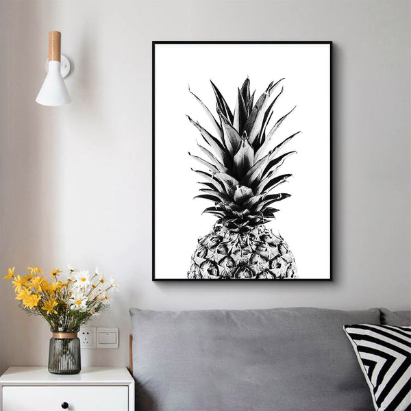 Posters & Prints Wall Art 40Cmx60cm Pineapple Black Frame Canvas