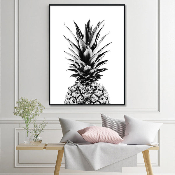 Posters & Prints Wall Art 40Cmx60cm Pineapple Black Frame Canvas