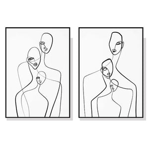 Wall Art 80Cmx120cm Abstract Figures Sets Black Frame Canvas