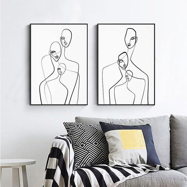 Posters & Prints Wall Art 80Cmx120cm Abstract Figures Sets Black Frame Canvas