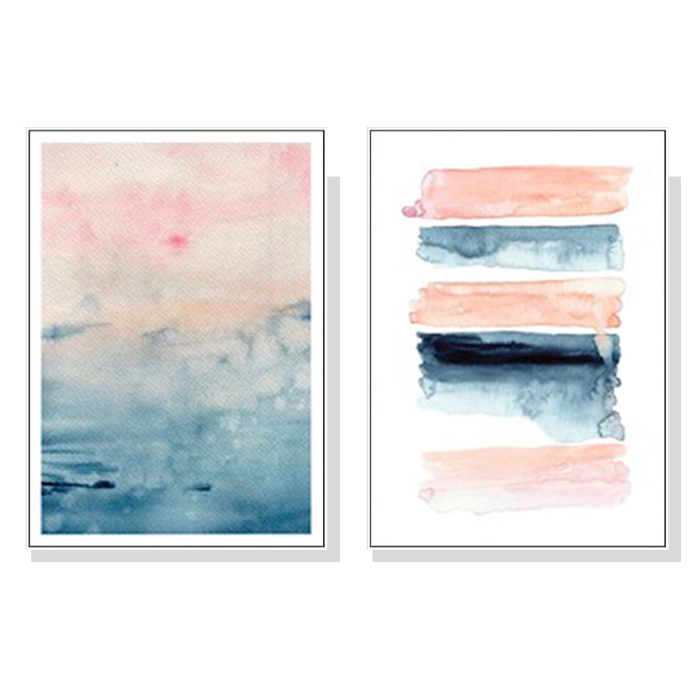 Posters & Prints Wall Art 40Cmx60cm Abstract Pink 2 Sets White Frame Canvas