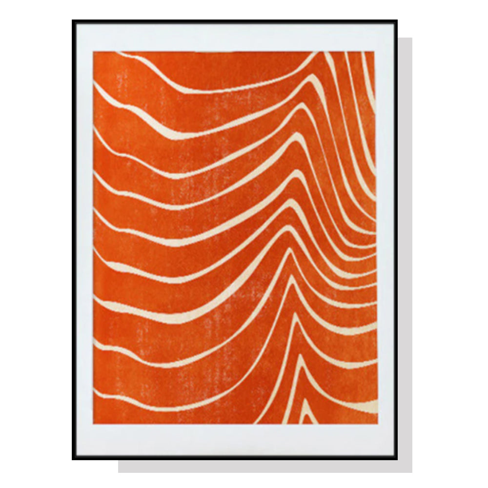 Posters & Prints Wall Art 90Cmx135cm Abstract Orange Black Frame Canvas