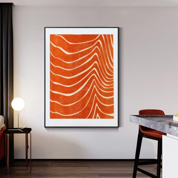 Wall Art 70Cmx100cm Abstract Orange Black Frame Canvas