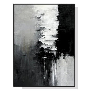 Wall Art 70Cmx100cm Abstract Black White Artwork Frame Canvas