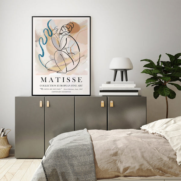 Posters & Prints Wall Art 40Cmx60cm Matisse Nude Line Black Frame Canvas